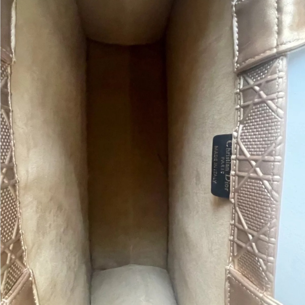 Rare Authentic Christian Dior Book Tote Big Size Handbag Golden Canvas - Picture 3 of 12